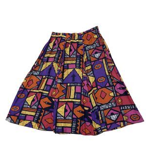 Componix Vtg 90s Print Maxi Skirt Women 14 Purple Yellow Orange Phoebe Sinclair